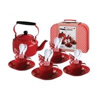 Tin picnic set with kettle and carry case  image