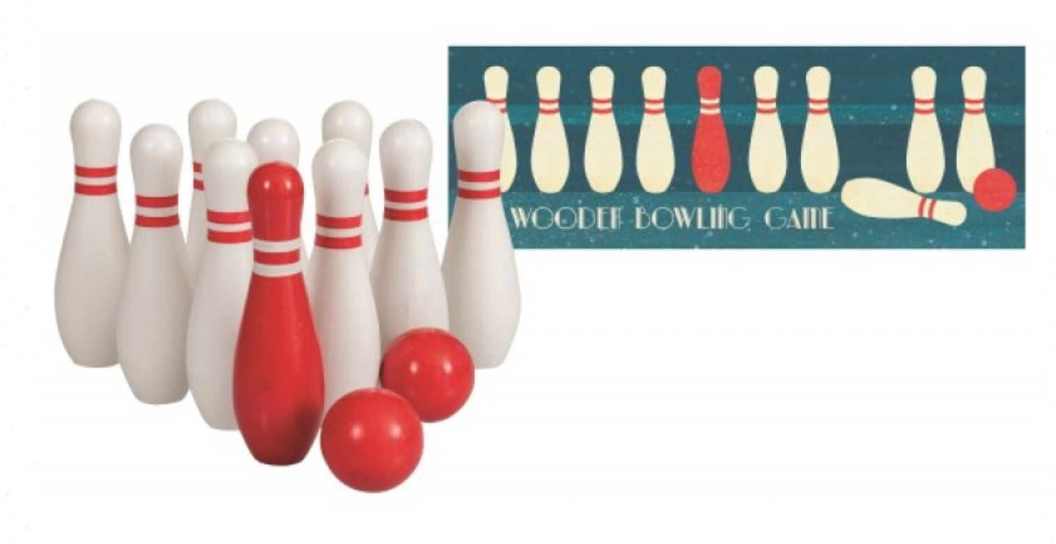 Wooden 10 Pin Bowling Set 