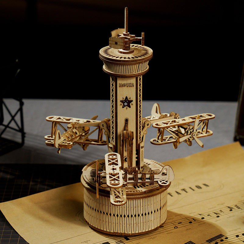 Mechanical Music Box - Airplane Control Tower Music Box