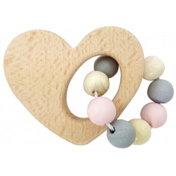 Hess-Spielzeug Rattle Heart Natural Pink
