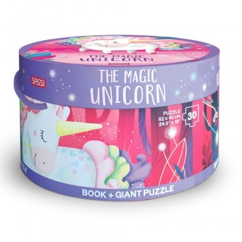 Book and Giant Puzzle - The Magic Unicorn (30 pieces)