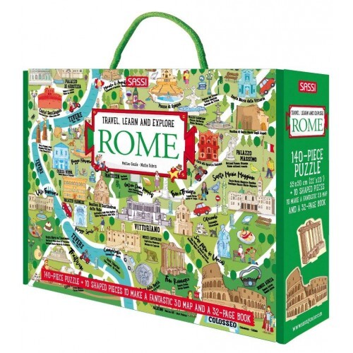 Travel, Learn and Explore - Puzzle and Book Set - Rome (140 pcs)