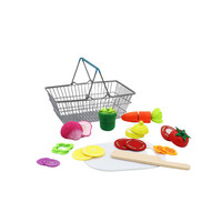 WOODEN CUTTING VEGETABLES WITH METAL BASKET