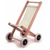 WOODEN BUGGY WITH NATURAL FABRIC image