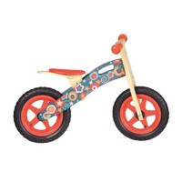 EGMONT WOODEN BALANCE BIKE WITH PINK FLOWERS