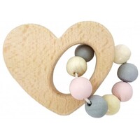 Hess-Spielzeug Rattle Heart Natural Pink image