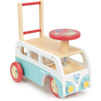 Retro wooden toy combi walker & ride on (44 x 43 x 26cm) image