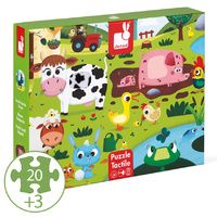 Janod - Tactile Farm Puzzle (20 piece) image