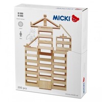 Micki Wooden Natural Building Planks, 200 pcs image