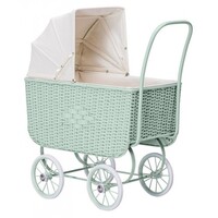Doll Retro Rattan Pram, Green image