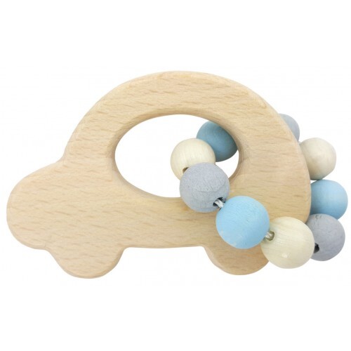 Rattle Car Natural Blue