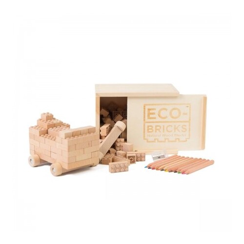 Eco-bricks - natural wood (45 piece)