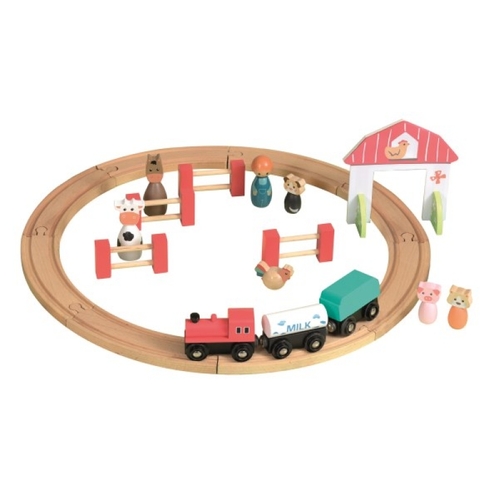EGMONT WOODEN FARM TRAIN SET
