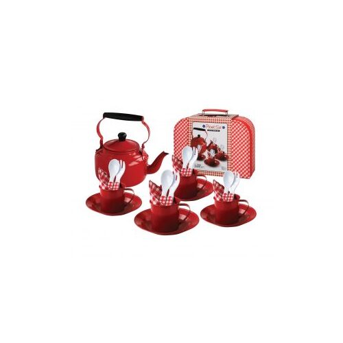 Tin picnic set with kettle and carry case 