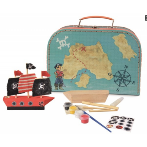 WOODEN PIRATE SHIP TO PAINT