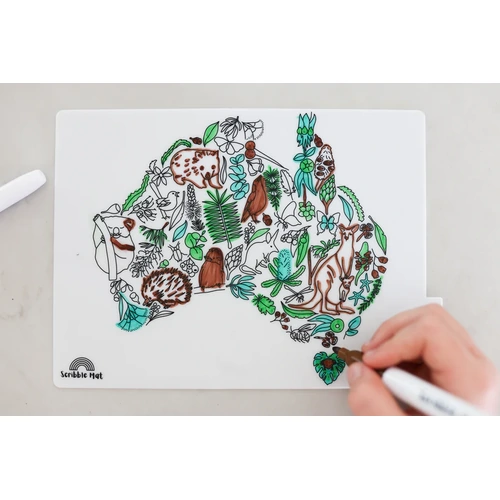 Mini - Australian Map Reusable Scribble Mat
