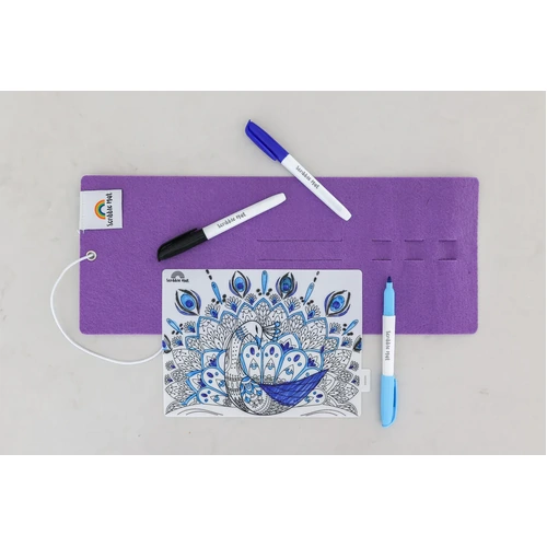 Mini - Peacock Mandala Reusable Scribble Mat