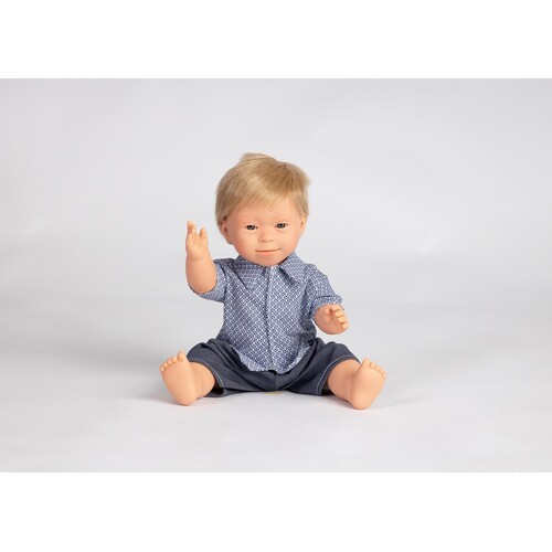 Anatomically Correct - Doll with Down Syndrome features - boy - Blonde (40cm) Vinyl Body