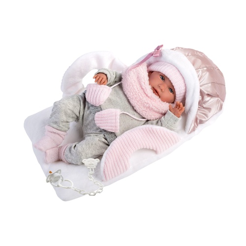 Llorens Crying Baby Doll - mimi llorona capazo porta bebe (42cm)