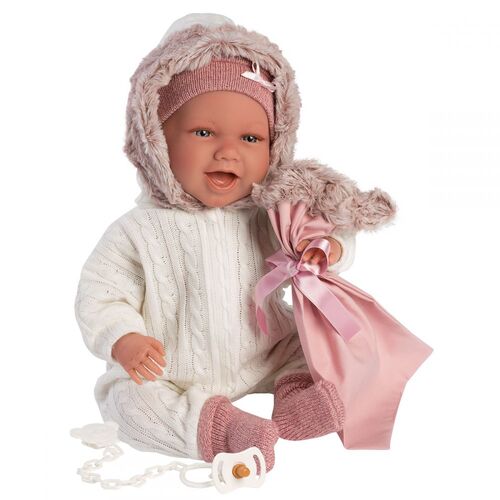 Doll crying baby - Soft Body - Sillita Rosa (42cm)