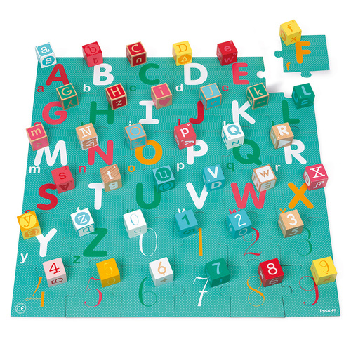 40 ABC Numbers Blocks with Puzzle