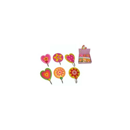 Wooden flower and hearts hook
