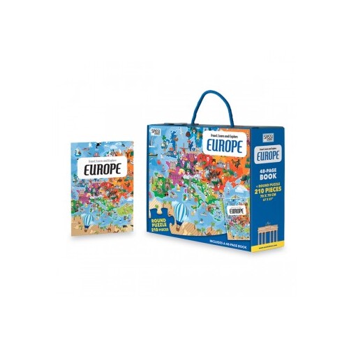 Travel, Learn & Explore Europe - Puzzle & Book Set (210 pce)