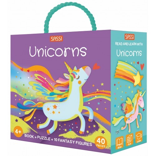 3D Puzzle and Book Set - Read and Learn with Unicorns (40 piece)