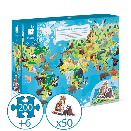 Janod - Endangered Animals Puzzle 