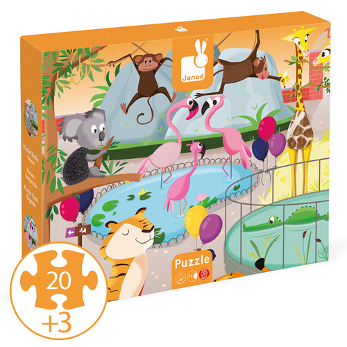 Janod - Tactile Puzzle Zoo (20 piece) -  AWARD