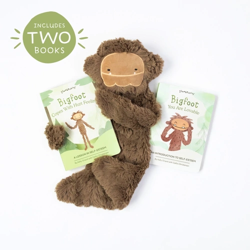 Slumberkins - Bigfoot's Self Esteem Plush Snuggler Set - with 2 Books