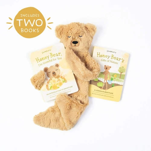Slumberkins - Honey Bear's Gratitude Plush Snuggler Set - with 2 Books