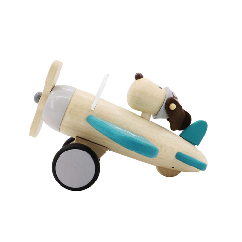 Retro Plane with Cute Dog Pilot - Large