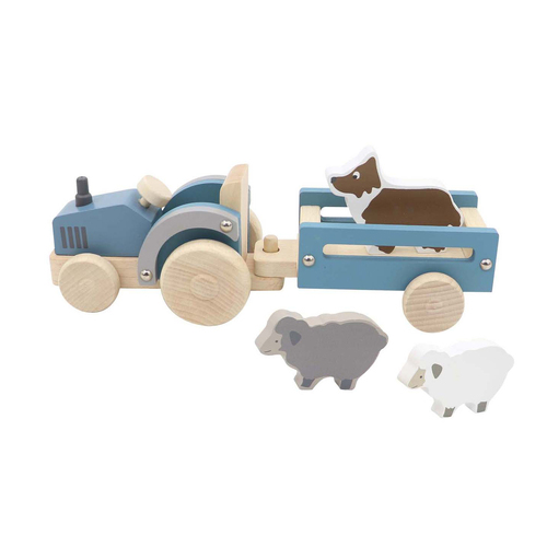 Wooden Tractor with Sheepdog
