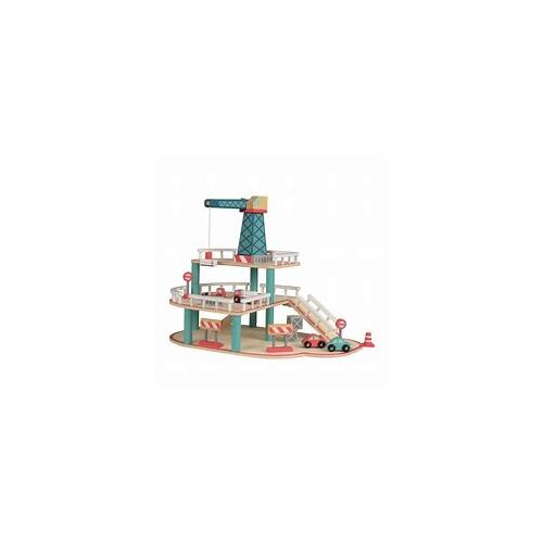 WOODEN GARAGE WITH CRANE